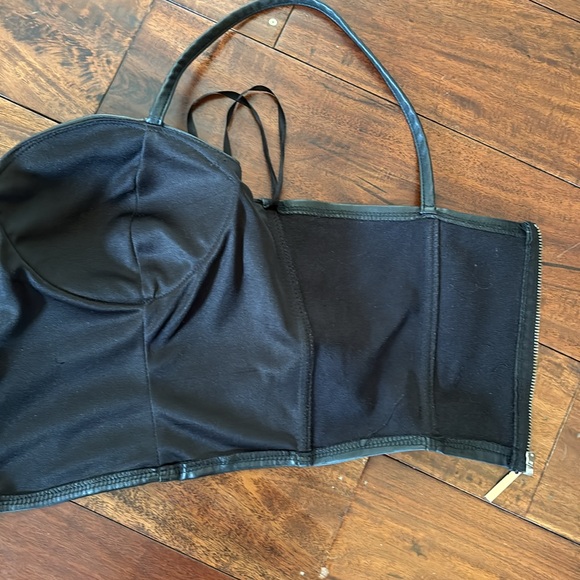 Say What ? | Faux leather studded bustier crop top black - Picture 11 of 12